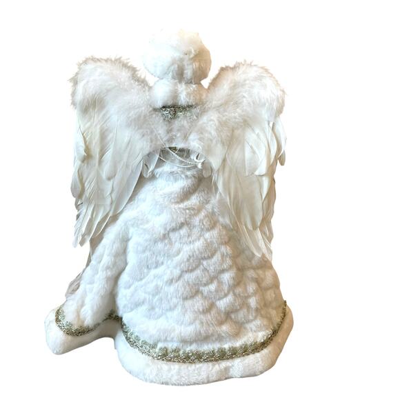 Christmas Angel Tree Topper 16in White & Gold Holiday Glam 34th & Pine NEW - Picture 6 of 10